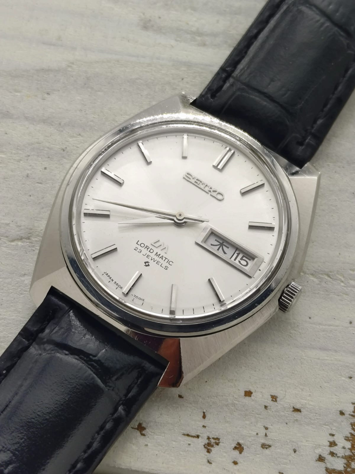 Seiko Lord Matic 5606-7000 – Calibre 5606A, 23 rubis, Suwa Seikosha – Boîtier monocoque – Octobre 1969 – fraîchement révisée