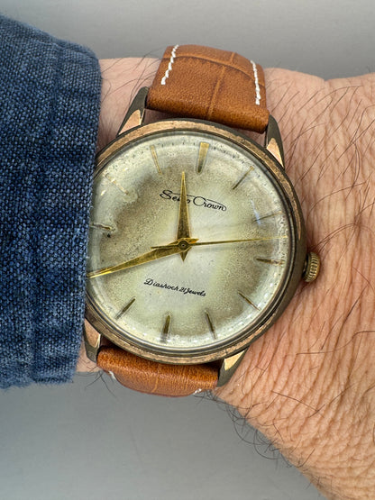 Seiko Crown Diashock 21 Jewels – frühe 1960er – Tropical Dial – technischer Urahn der Grand Seiko