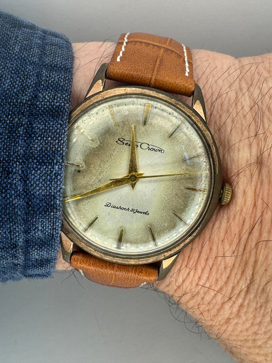 Seiko Crown Diashock 21 Jewels – début des années 1960 – Cadran tropical – ancêtre technique de la Grand Seiko