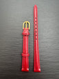 Bambi – Vintage NOS Kalbslederband, 10 mm, Weinrot, goldfarbene signierte Schließe (Japan)
