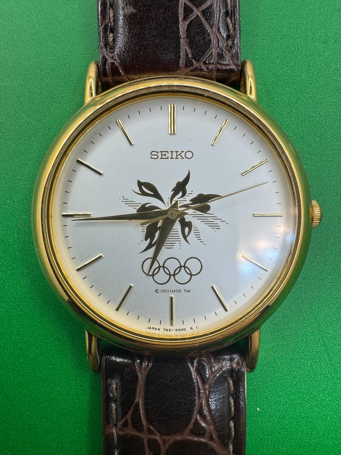 Seiko Nagano Olympic Commemorative Watch 1998 – Ref. 7N21-8A00 – Olympic Rings Dial – produziert Oktober 1997