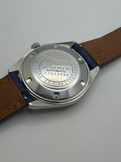 Rarity: Citizen Highness 36000 – Ref. 4-740203 Y – Caliber 7430, 36,000 bph automatic, chronometer quality – blue dial – October 1971 – freshly serviced
