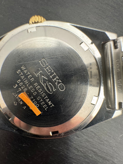 King Seiko VANAC (Juli 1973) – grünes Textur-Zifferblatt, Ref. 5626-7230T, Original-Stahlband