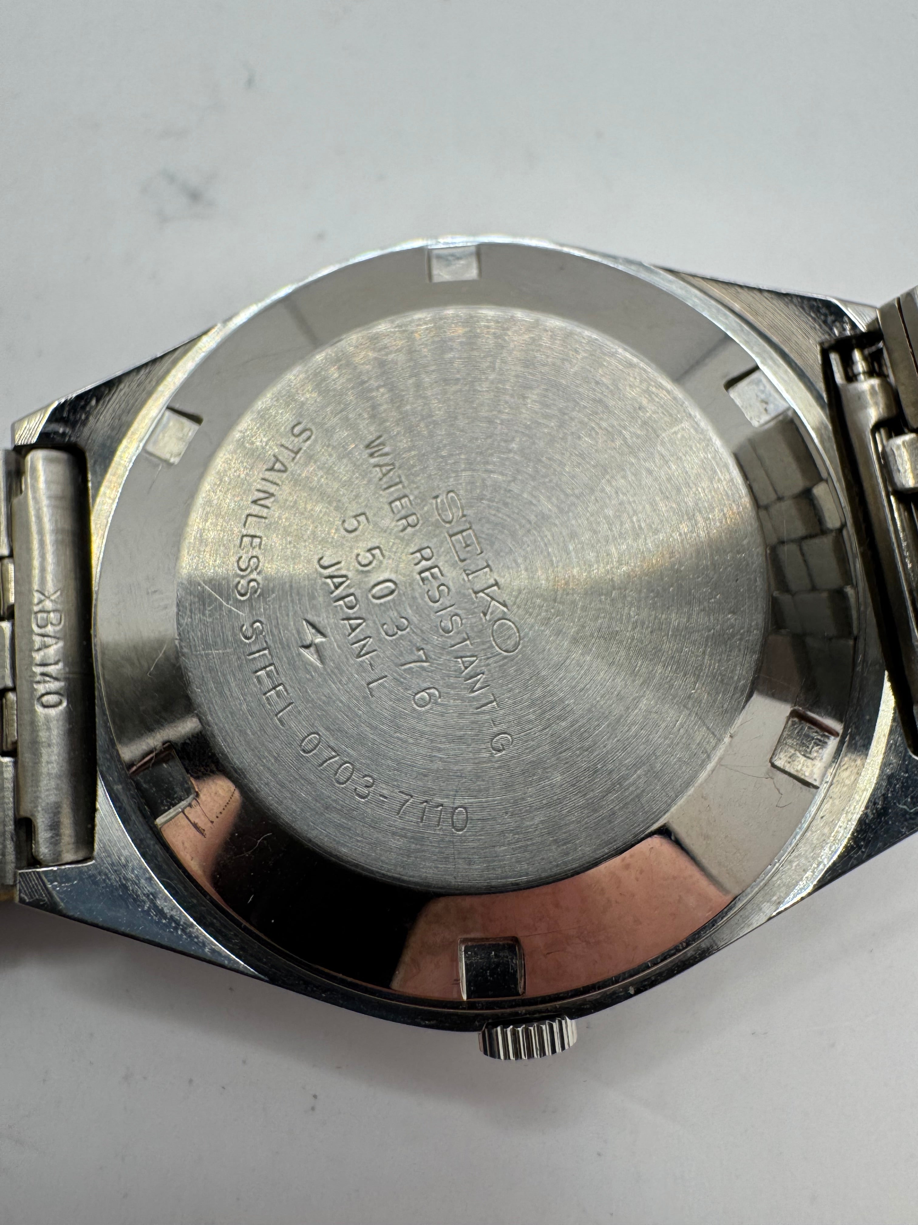Seiko ELNIX Ref. 0703-7110 · Silver Sunburst Dial · May 1975 · JDM