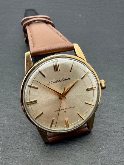 Seiko Liner « Diashock 23 Jewels » – Réf. J15007E – Calibre 3140, remontage manuel – Plaqué or – Début des années 1960 – Récemment révisée