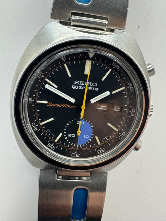 Seiko 5 Sports JDM Speed-Timer 6139-7020 – Caliber 6139, 21 jewels, Suwa Seikosha – Inner bezel, blue regatta counter – May 1971 – freshly serviced