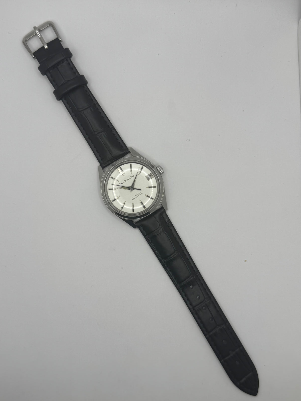 Citizen Homer Date « Parawater » – Réf. 63-1019 – Calibre Homer, 17 rubis, remontage manuel – Acier inoxydable – Mars 1969 – fraîchement révisée