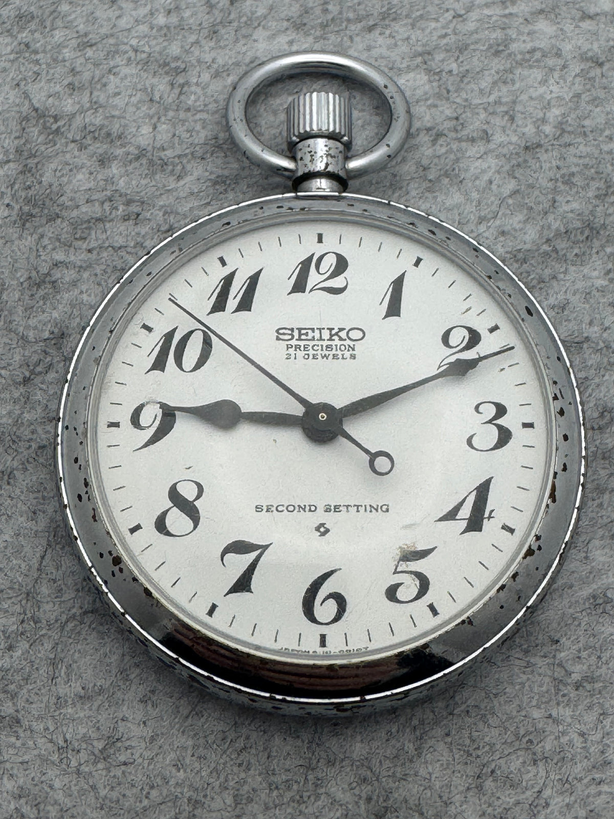 Montre de poche Seiko Precision Second Setting – Réf. 6110-0010T – Montre de service ferroviaire JNR – Shōwa 48 / 1973