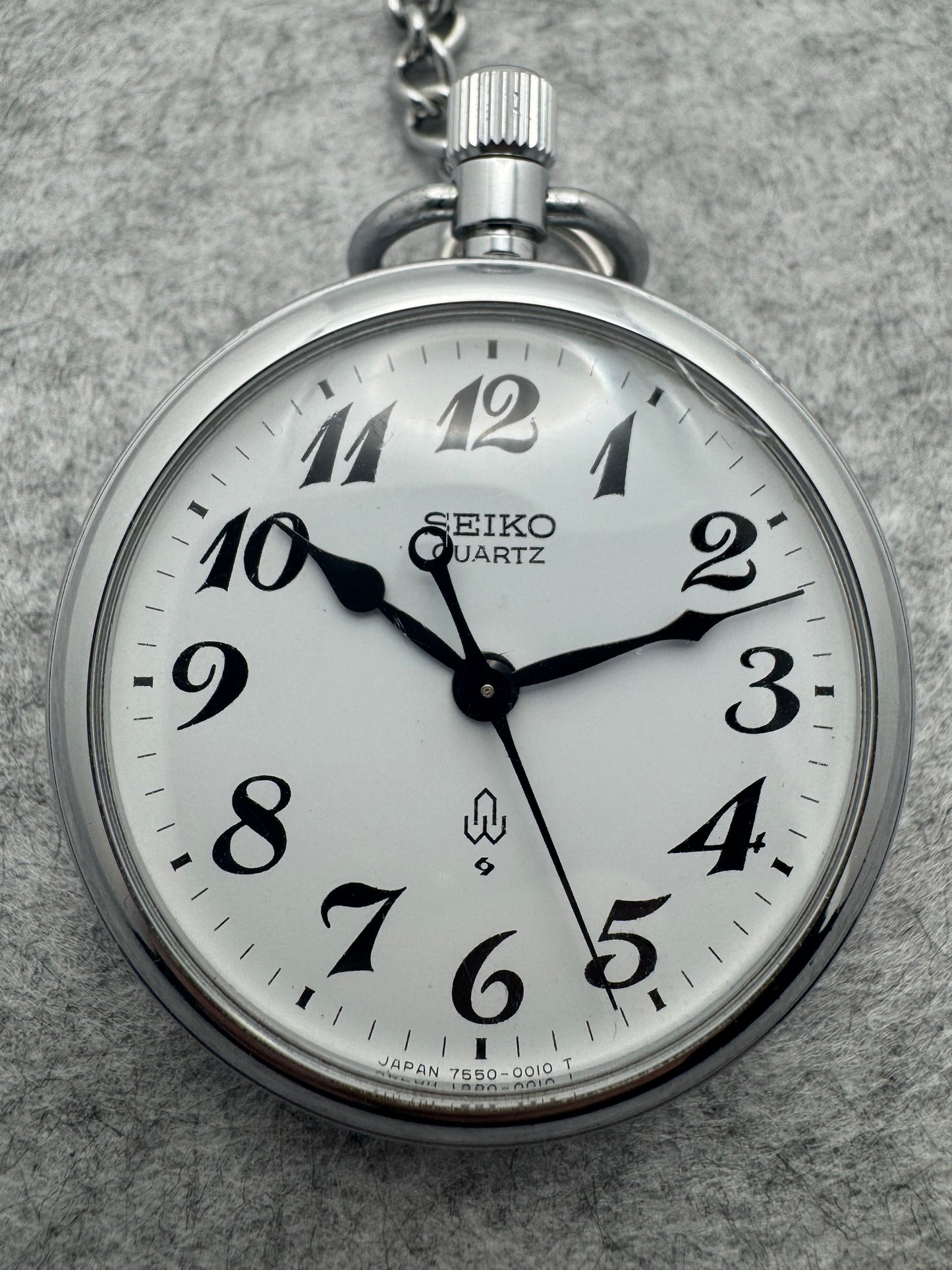 Seiko Eisenbahner-Taschenuhr Quarz 7550-0010 (Juli 1984)