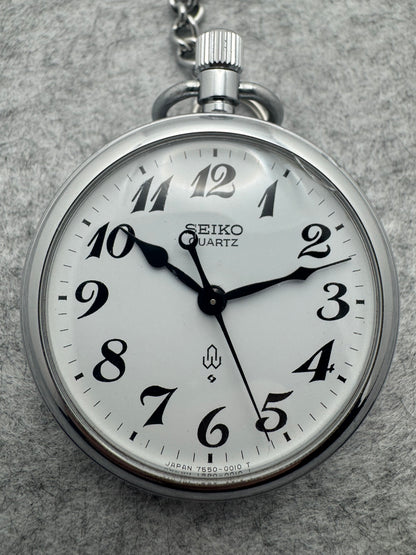 Seiko Eisenbahner-Taschenuhr Quarz 7550-0010 (Juli 1984)