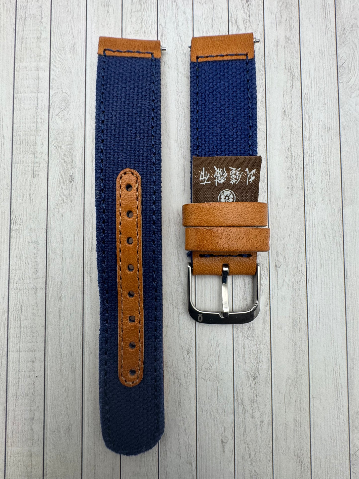 Knot Japan × Takeyari – Canvas & Leder Band 18 mm (Made in Japan)
