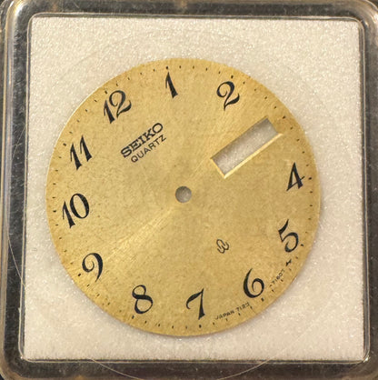 Vintage Seiko-Originalzifferblatt für Quartz-Kaliber 7123 / 7150 (goldfarben)