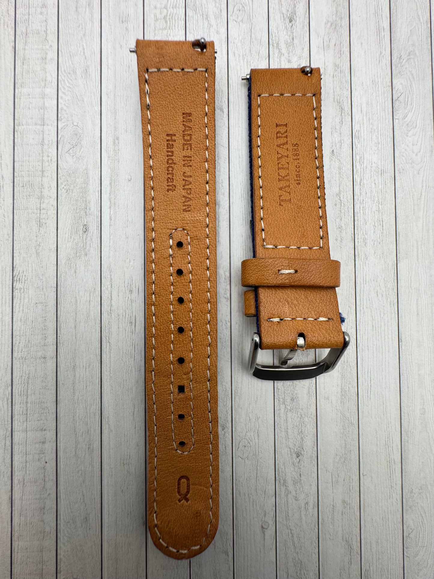 Knot Japan × Takeyari – Canvas & Leder Band 18 mm (Made in Japan)