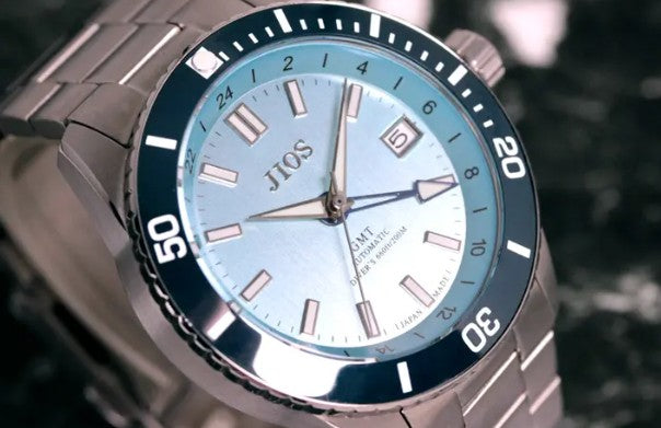 JIOS GMT Diver's 104 Lake Biwa Blue – Japanese Microbrands - Mario