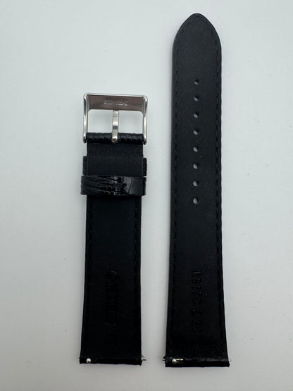 Seiko Leather Strap RS17C20BK 20-18 with Quick Release System 20mm – Cowhide with Teju Lizard Embossing, Black (JDM)