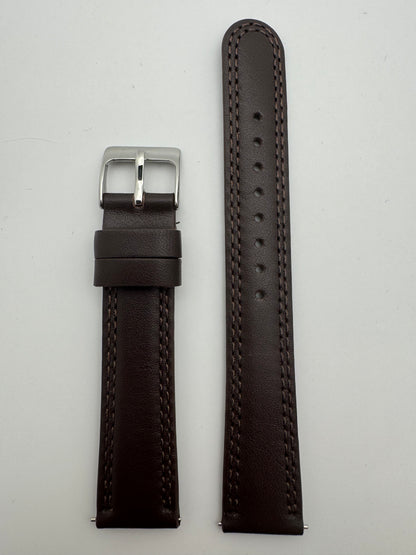Seiko Leather Strap RS15C18DBN 18-16 with Quick Release System 18 mm – Smooth Cowhide, Dark Brown (JDM)