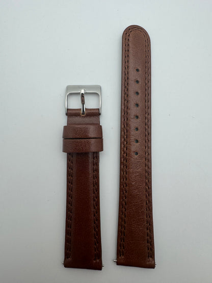 Seiko Lederarmband RS15C18BN 18-16 mit Schnellwechselsystem 18 mm – glattes Rindleder, braun (JDM)