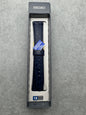 Seiko JDM DE91 18 mm (18-15) leather strap – cowhide with crocodile embossing, blue