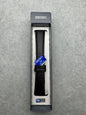 Seiko JDM bracelet DXH4A 19 mm (19-15) – smooth calfskin leather, black, silver-tone buckle