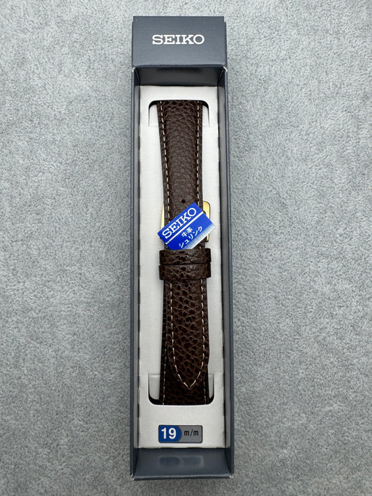 Seiko JDM Armband DXG9 19 mm (19-15) – Schrumpfleder, dunkelbraun (JDM)