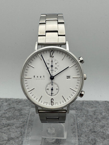 Knot Japan Chronograph CC-39 – Weißes Zifferblatt / Edelstahlband (Made in Japan)