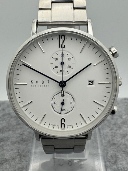 Knot Japan Chronograph CC-39 – Weißes Zifferblatt / Edelstahlband (Made in Japan)