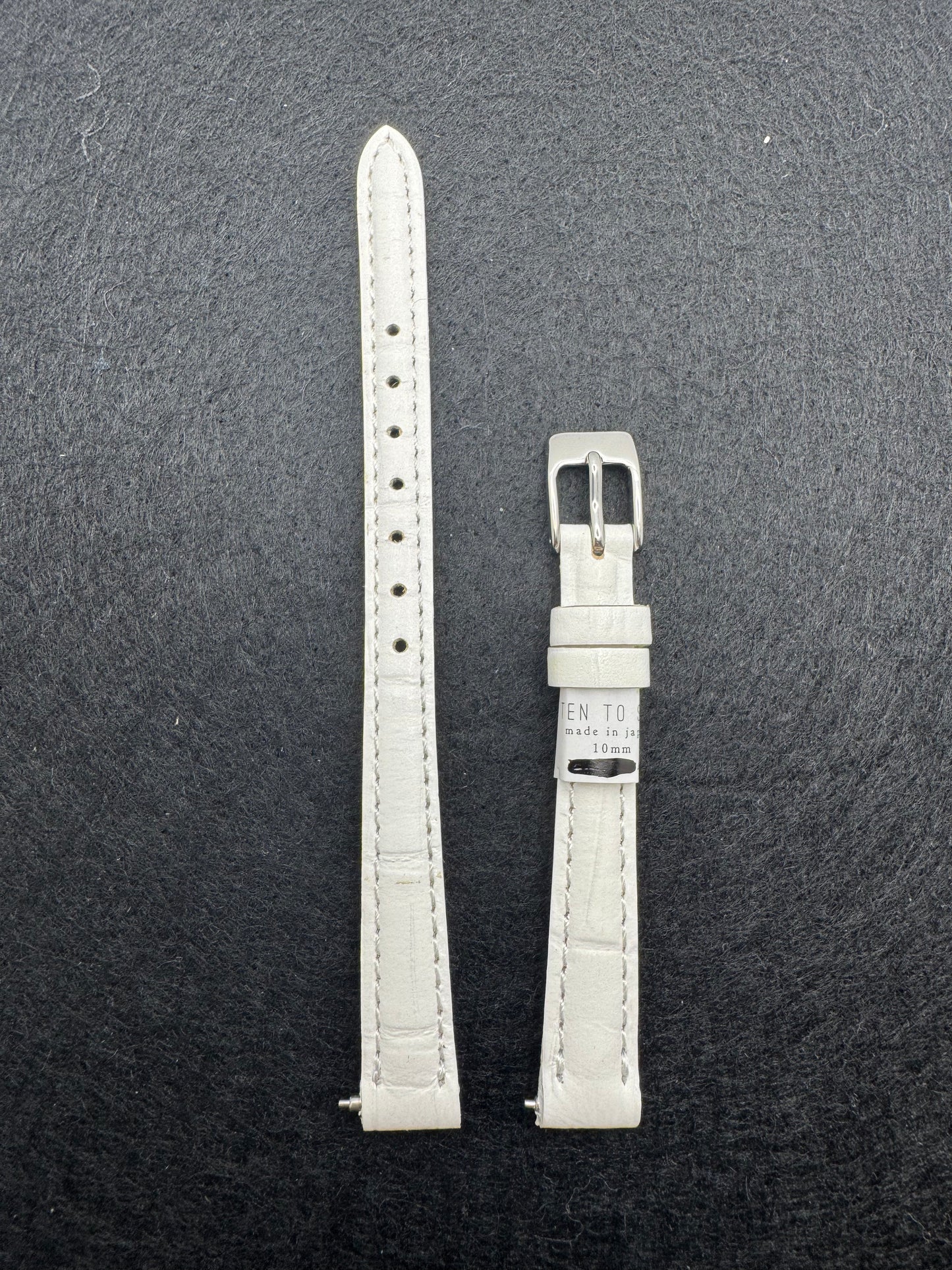 TEN TO SEN Leather Strap White – 10 mm (Made in Japan)