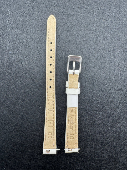 Bracelet en cuir blanc TEN TO SEN – 10 mm (Fabriqué au Japon)