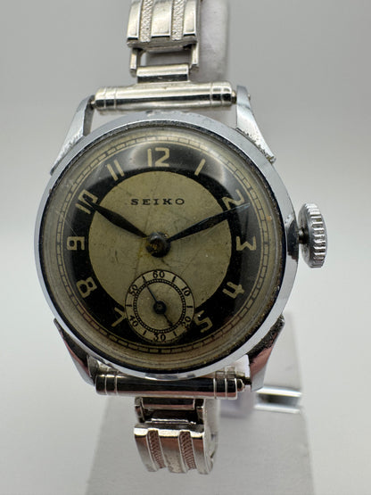 Seiko / Seikosha „Morris Type 9“ – Zweifarbige Sector-Dial Armbanduhr, ca. 1936–1939