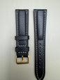 Mimosa Lederarmband aus Baby-Kalbleder 22 mm → 18 mm – schwarz (JDM - New Old Stock)