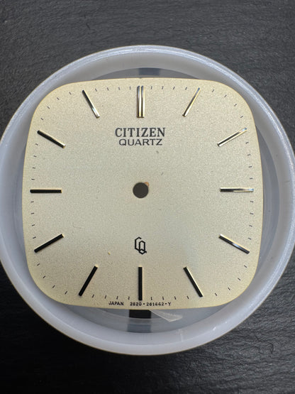 Citizen Original Dial 2820-261442 "Citizen Quartz" (rectangular, champagne/gold, applied indices) - NOS