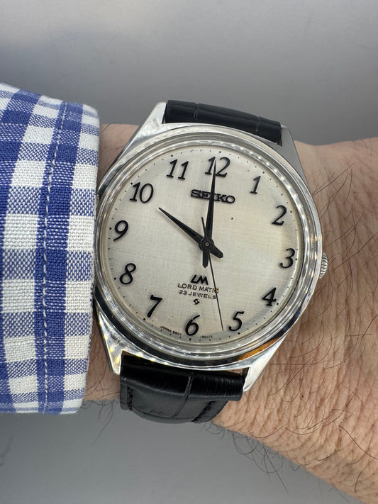 Seiko Lord Matic 5601-9000 – juin 1970 – Heure seule chiffres arabes, révisée