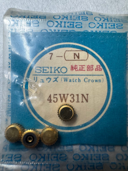 Seiko NOS Crown 45W31N, gold-plated – Lord Matic Special 5206 / Seiko 7005 – 1 Piece