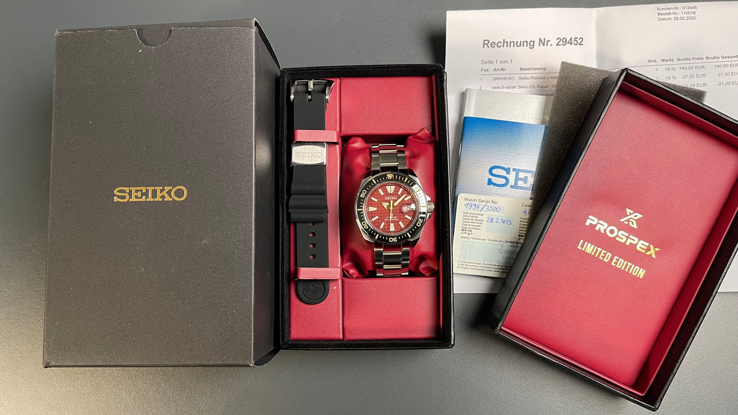 Seiko Prospex King Samurai „Shu-iro" SRPH61K1 – Limited Edition, Europa-exklusiv, 3.500 Stück