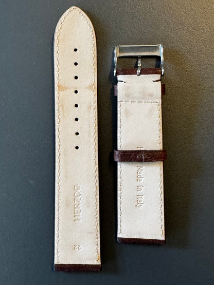 B-Ware Italo-Vintage Dunkelbraun 22 mm – Innenseite mit Abfärbung