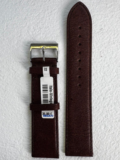 Herzog Lederarmband „Italo-Vintage“ – Dunkelbraun, Made in Italy (20/22 mm) – B-Ware