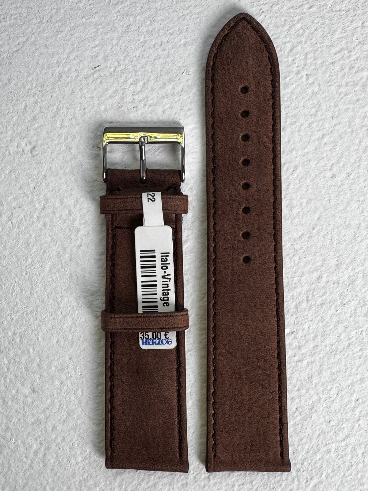 B-Ware Italo-Vintage Mittelbraun 22 mm – Außenseite