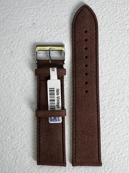 B-Ware Italo-Vintage Mittelbraun 22 mm – Außenseite