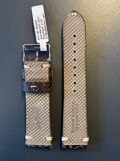 Herzog Vintage-Horse Lederarmband Antikbraun 22 mm – Innenseite, Horse Edition