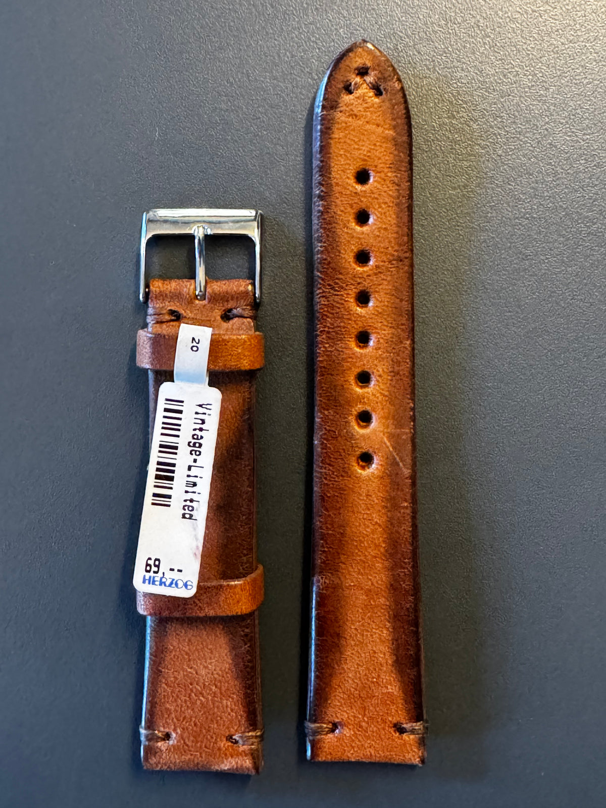 Vintage-Limited Maroni 20 mm – Stück B (dunkler, verjüngt) – Außenseite