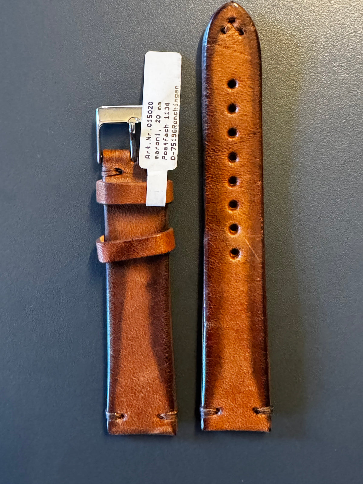 Vintage-Limited Maroni 20 mm – Stück B – Außenseite mit Etikett