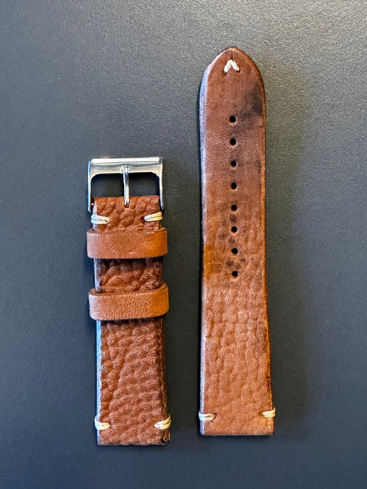 Vintage-Horse Rotbraun 22 mm – Stück A – Außenseite