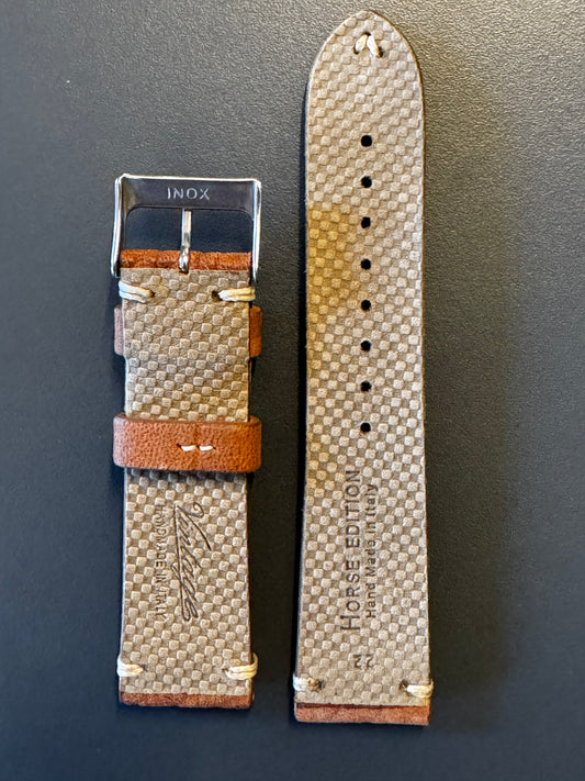 Vintage-Horse Rotbraun 22 mm – Stück A – Innenseite