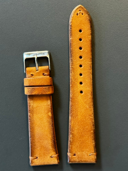 Vintage-Horse Rotbraun 22 mm – Stück C – Außenseite
