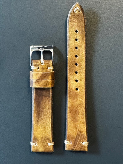 Vintage-Horse 18 mm – Stück B (helles Graubraun, leicht oliv) – Außenseite