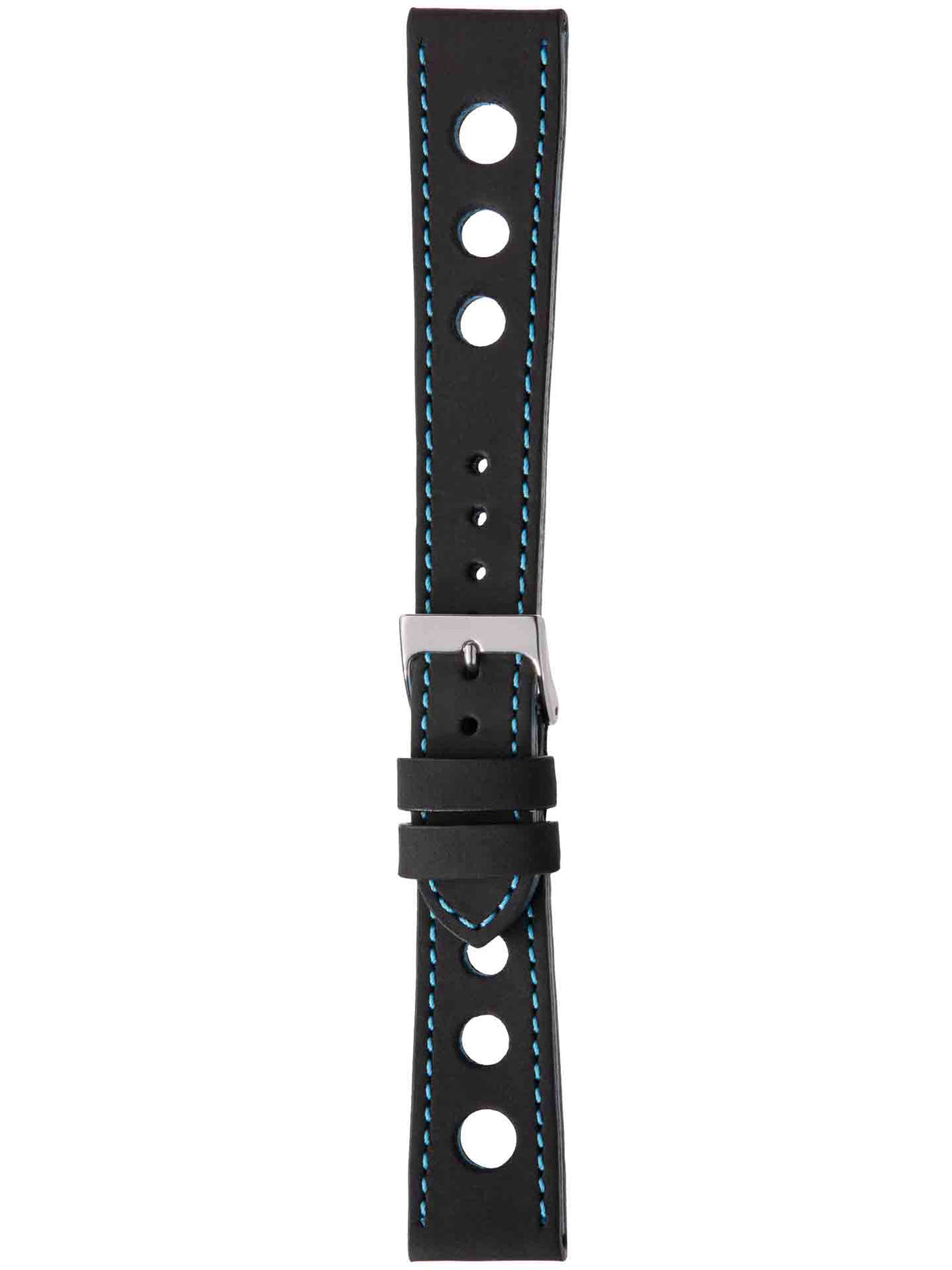 Herzog Monza Lederarmband Schwarz-Türkis