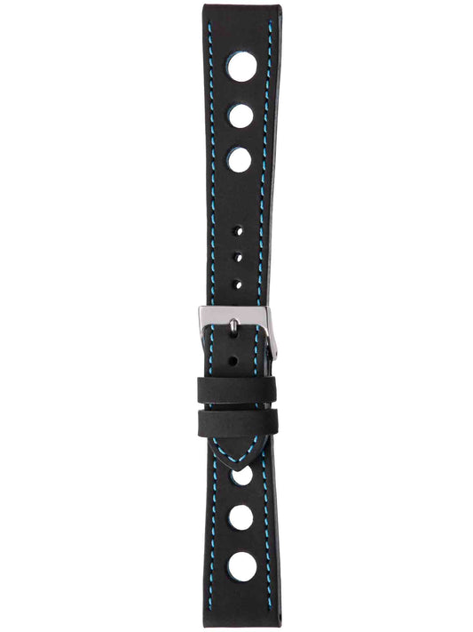 Herzog Monza Lederarmband Schwarz-Türkis