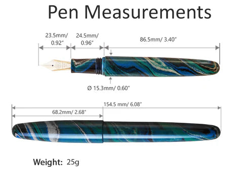 Wancher Dream Pen True Ebonite - Marble Green