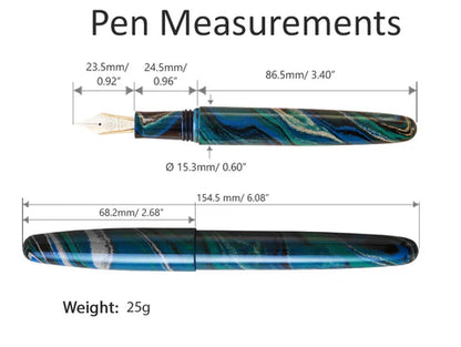 Wancher Dream Pen True Ebonite - Marble Green