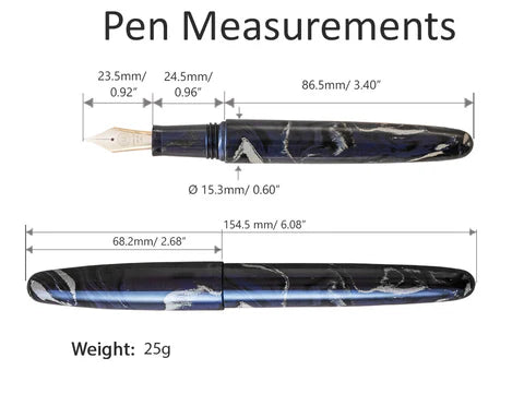 Wancher Dream Pen True Ebonite Marble Purple Gray